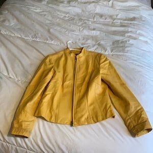 Danier yellow leather jacket